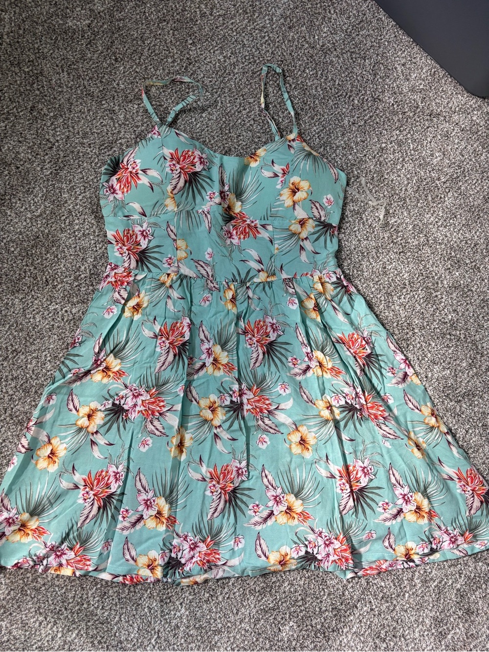 Absolutely Floral Midi Dress in Mint Green with Yellow & Coral Blooms